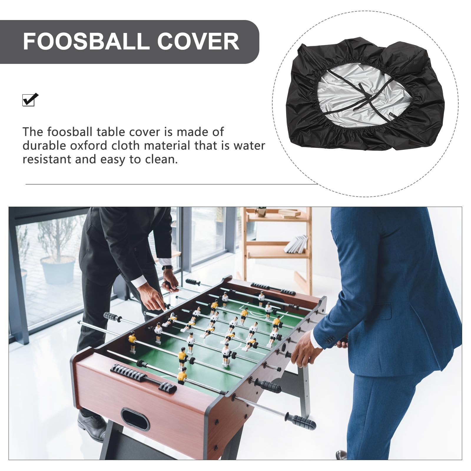 Copertura Calcio Balilla Professionale Oxford Chiusura Regolabile 160X115X50 CM per Protezione Tavolo da Gioco Esterno