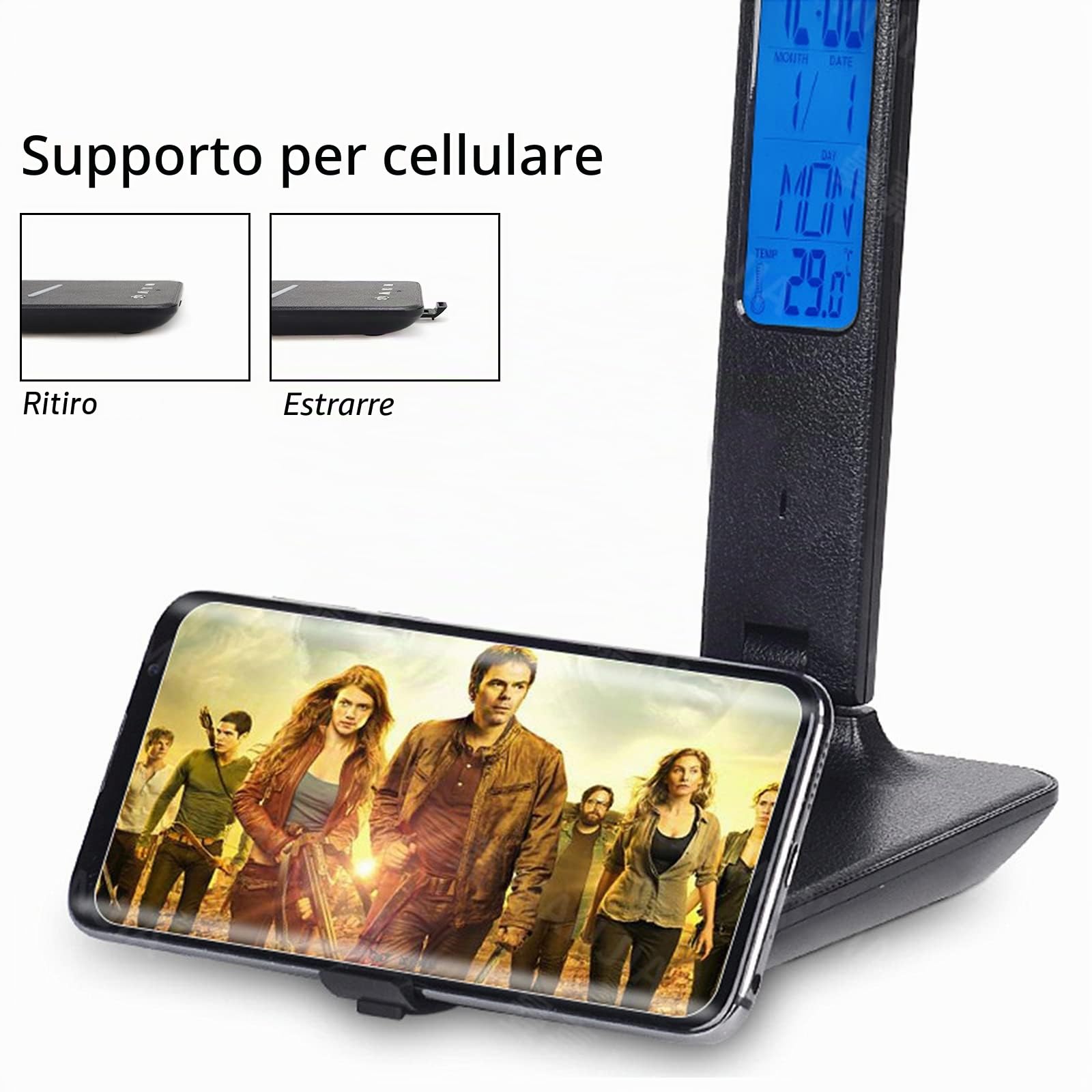 CSYY lampada led da tavolo con caricabatterie wireless da 10 W, ricarica USB, lampada da tavolo touch control con 3 modalità colore, 5 modalità di illuminazione per cameretta,ufficio (nero)