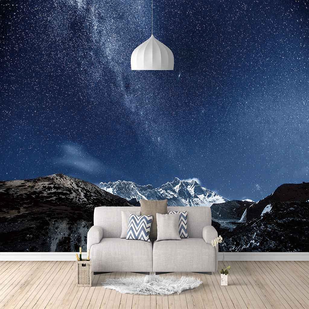 Papier peint panoramique 3D ciel bleu nuit salon TV chambre moderne mural 150x105