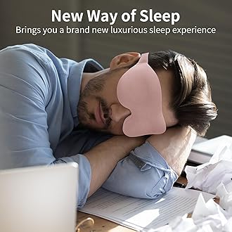 NEWVANGA Sleep Mask for Back and Side Sleeper, Block Out Light, Luxury Sleeping Eye Mask of 3D Night Blindfold, Zero Pressure Breathable Travel Eye Cover Pink