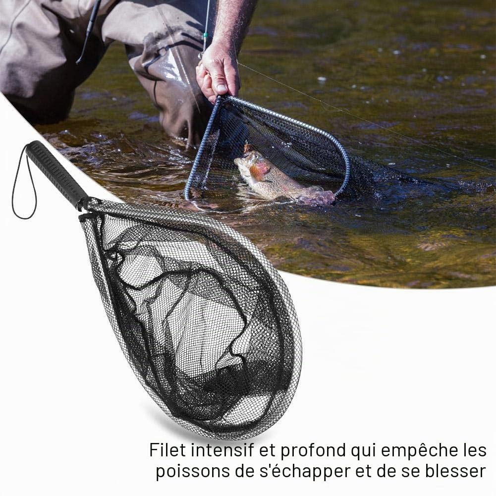Dioche Filet à gain de pêche, cadre en alliage d'aluminium, filet d'atterrissage de pêche à mouche pour pêche en plein air