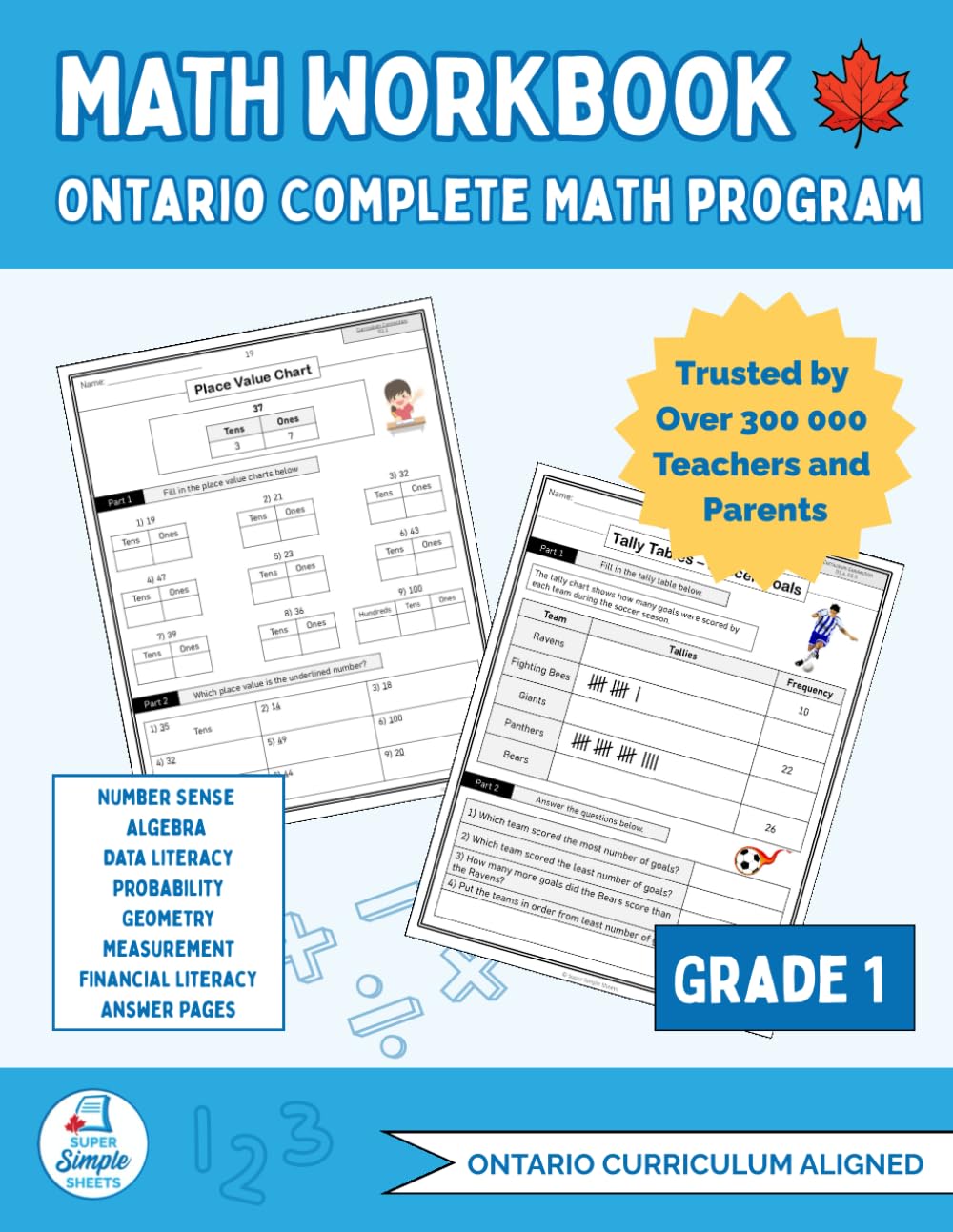 Ontario Grade 1 Math Workbook: The Only Full-Year Workbook That Covers Every Ontario Math Expectation Across All Five Strands