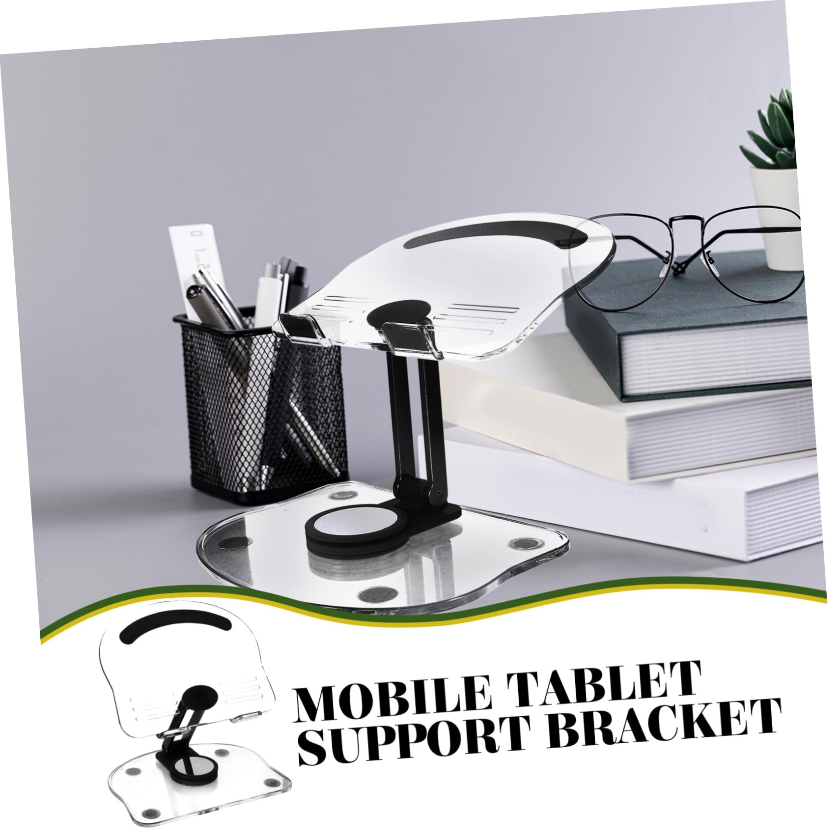 Hemobllo Soporte para Tableta Ajustable Giratorio de Escritorio para Adultos Diseño Compacto Antideslizante Negro