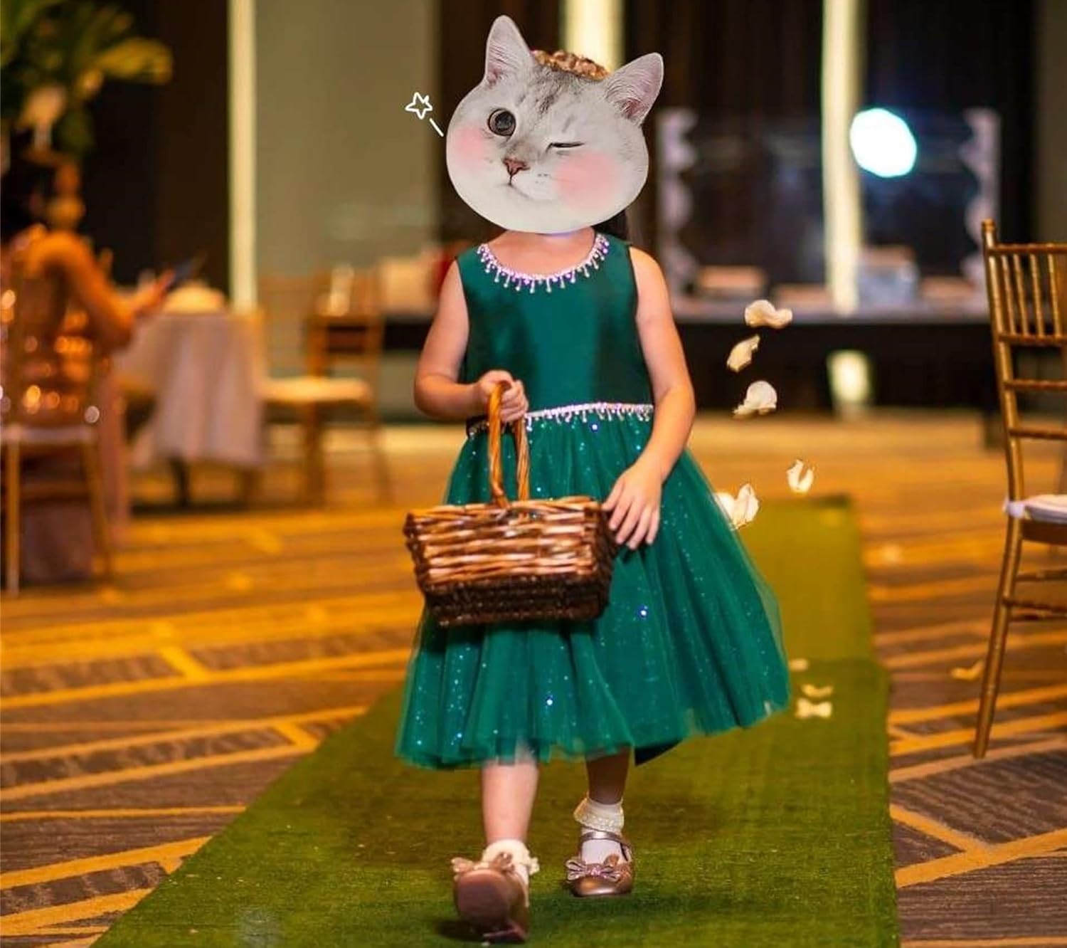 Weileenice Flower Girl Vintage Dress Kids Sparkly Tulle Formal Photo Shoot Wedding Party Prom Dresses - Image 2