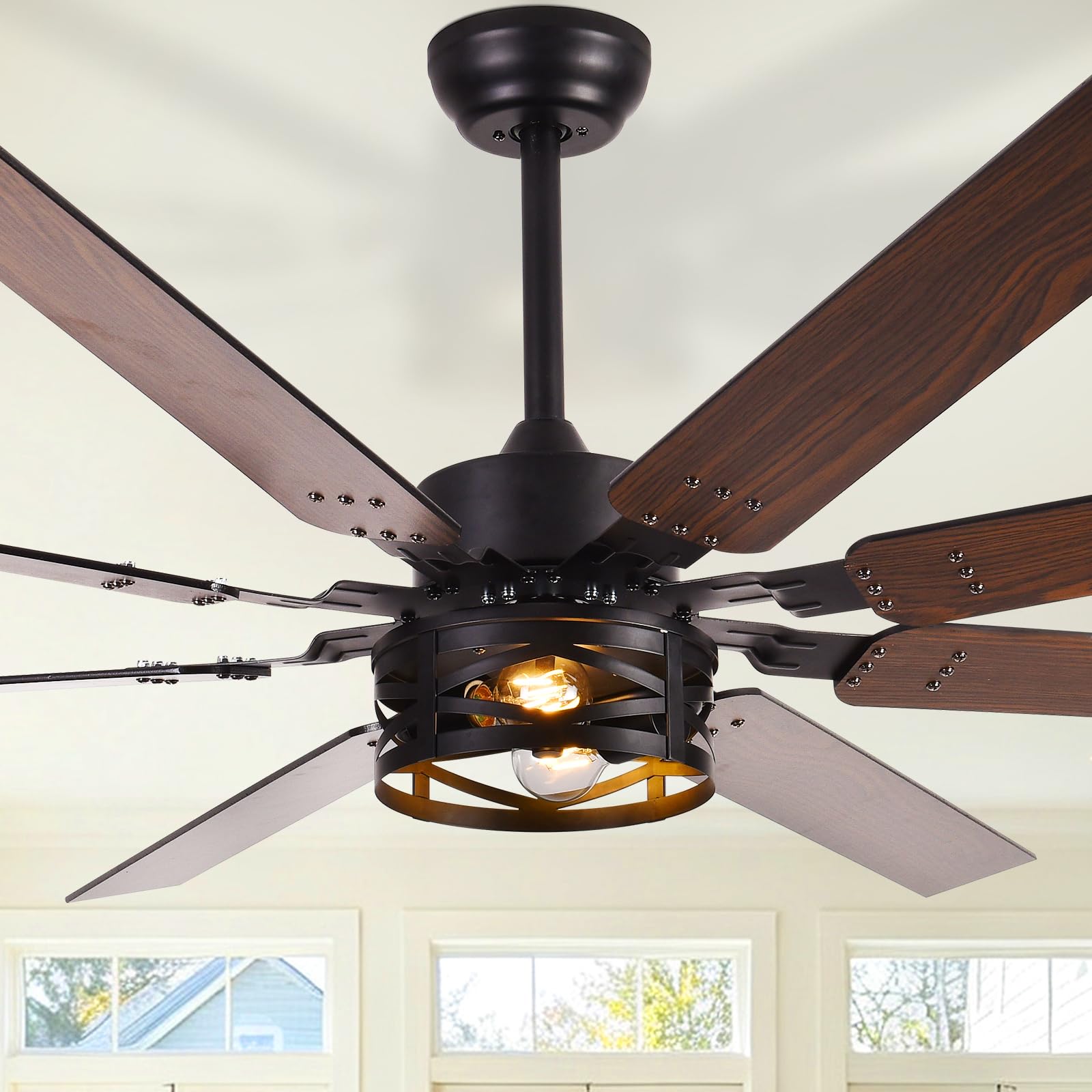 View 1 of [MISSING PARTS] Depuley 72-Inch Farmhouse Ceiling Fan with Light