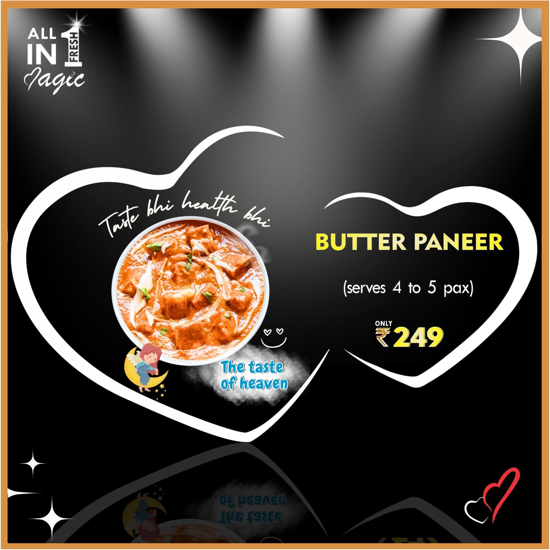 Butter Paneer-Tasty Food,Healthy Mood-Magic 24x7-Fresh Ready to cook-All-in-One Kit (100% Natural & Fresh -Propreitory Techonology).Just add Veggies-As easy as making 2 minute noodles, (Low Carb,Protein Rich,No Transfat)(Gluten Free)(Specially curated recipes for(Jain,Saatvik,Non Jain,No Oil-No Ghee)(Each Pack serves 4)