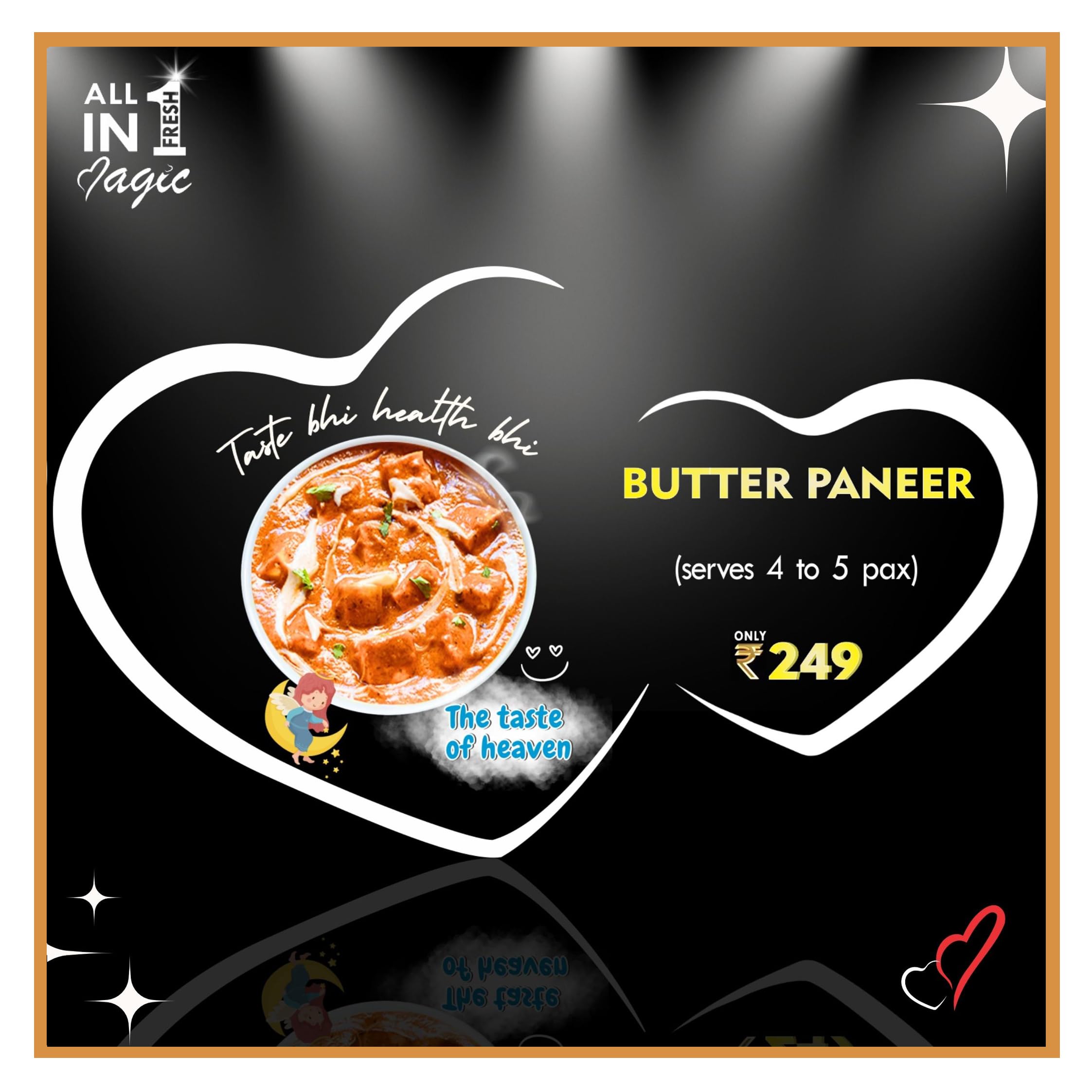 Butter Paneer-Tasty Food,Healthy Mood-Magic 24x7-Fresh Ready to cook-All-in-One Kit (100% Natural & Fresh -Propreitory Techonology).Just add Veggies-As easy as making 2 minute noodles, (Low Carb,Protein Rich,No Transfat)(Gluten Free)(Specially curated recipes for(Jain,Saatvik,Non Jain,No Oil-No Ghee)(Each Pack serves 4)