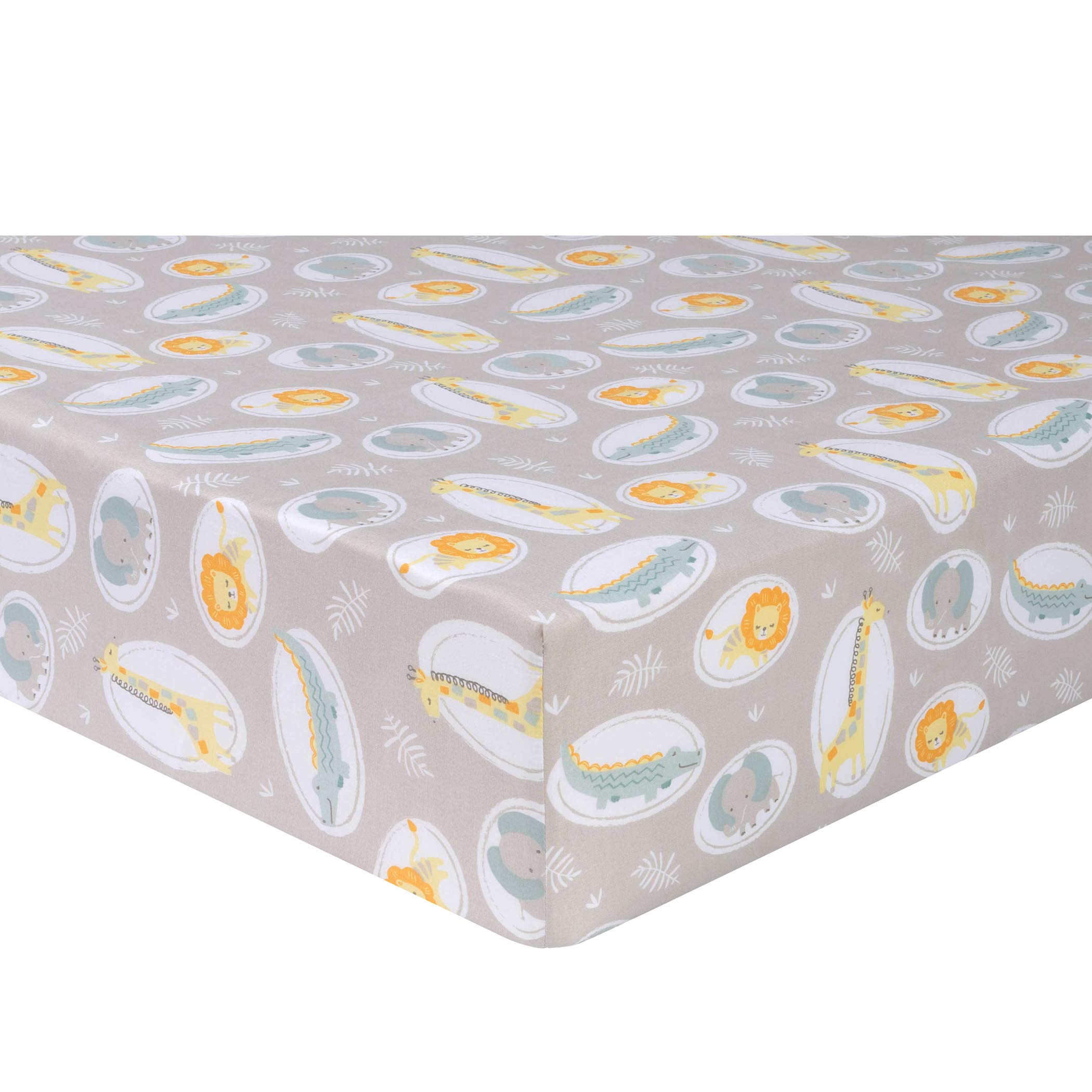Sammy & Lou Jungle Pals - Juego de 2 sábanas bajeras de Microfibra para Cuna, se Adapta a colchones estándar de Cuna de 28 x 52 Pulgadas; Totalmente elástico,