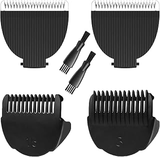 Replacement Blades and Protecting Guards 2 Pack for MANSPOT Trimmer, Compatible with MANSPOT Manscape Groin Hair Trimmer for Men and Women, HCW017 HCW003A, with 2 Cleaning Brush, Black