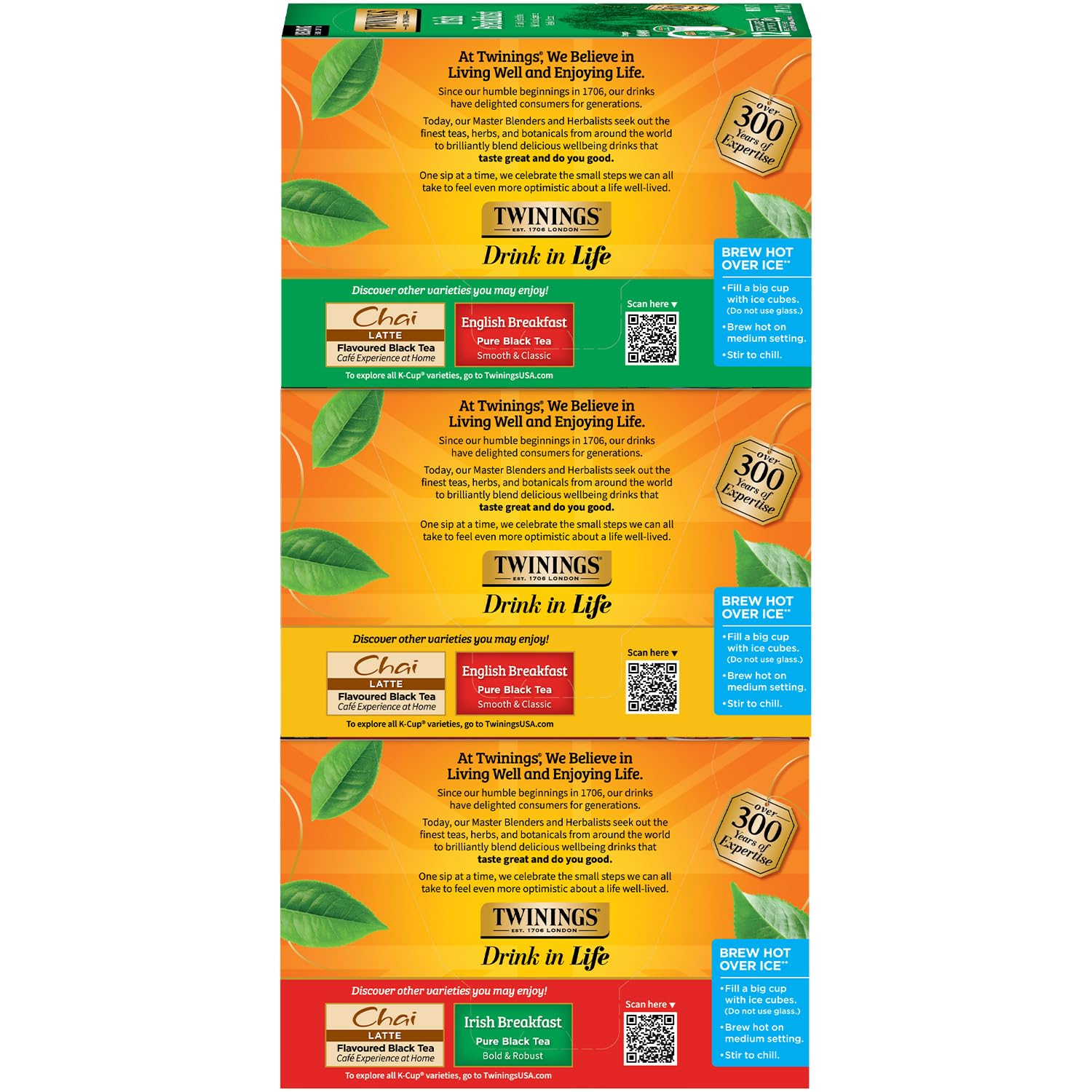 Twinings Black Tea K-Cup Pods for Keurig, Variety 3-Pack – Earl Grey, English Breakfast, and Irish Breakfast Tea K-Cups, Caffeinated, 12 Count Each