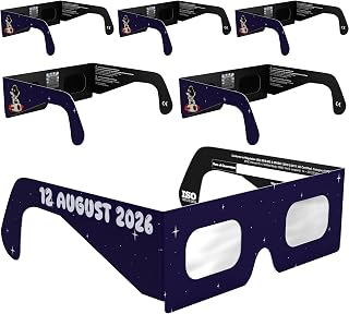 Absolute Eclipse Sonnenfinsternis Brille 2026 zum Sehen der Sonnenfinsternis - ISO 12312-2 CE Zertifiziert - 12. August 2026 - Erwachsene Kinder - EU Hersteller Anerkannt AAS - 55+ Designs