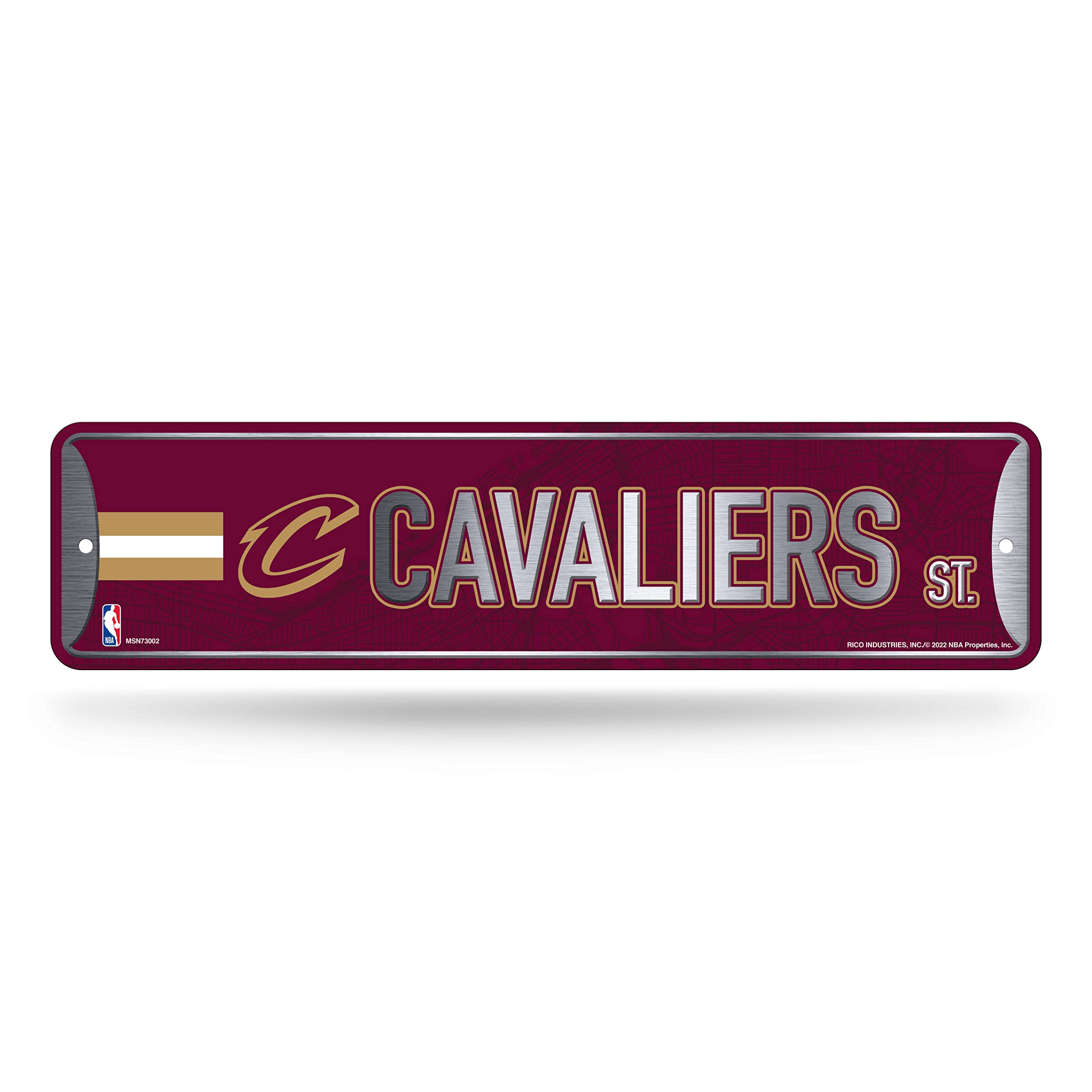 Rico Industries NBA Denver Nuggets Home Décor Metal Street Sign (4" x 15") - Great for Home, Office, Bedroom, & Man Cave - Made,Silver