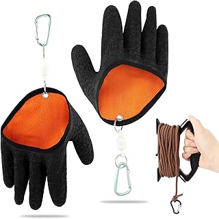 Guantes de pesca con liberación magnética, antideslizantes, a prueba de pinchazos, ambidiestros, guantes de pesca unisex para adultos, color negro