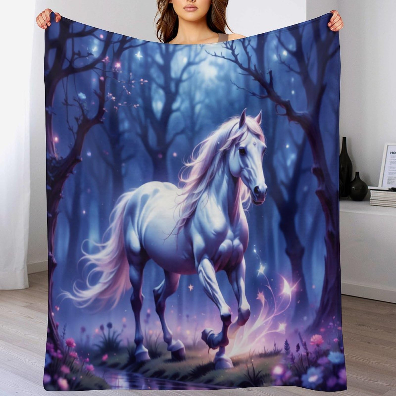 Couverture polaire cheval contre le froid nocturne grace a sa flanelle moelleuse 150x200cm