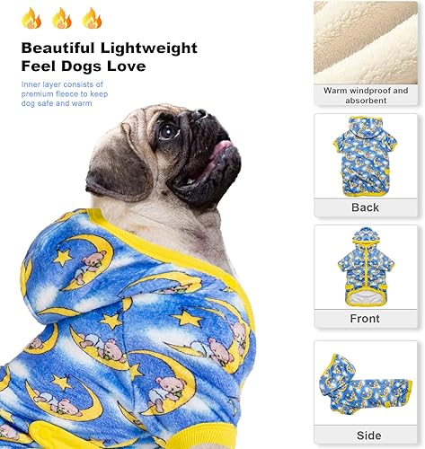 Miniatura 2 de LovinPet Sudaderas con capucha para perros pequeños abrigos de invierno fríos fáciles de usar, ropa de tela de franela agradable a la piel para