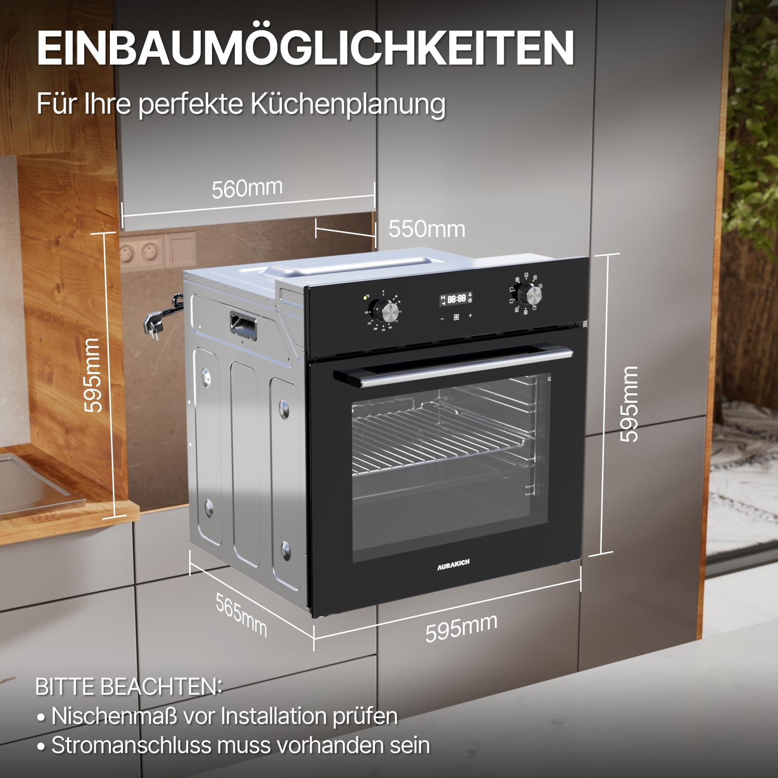 Einbaubackofen und Glaskeramikkochfeld Set