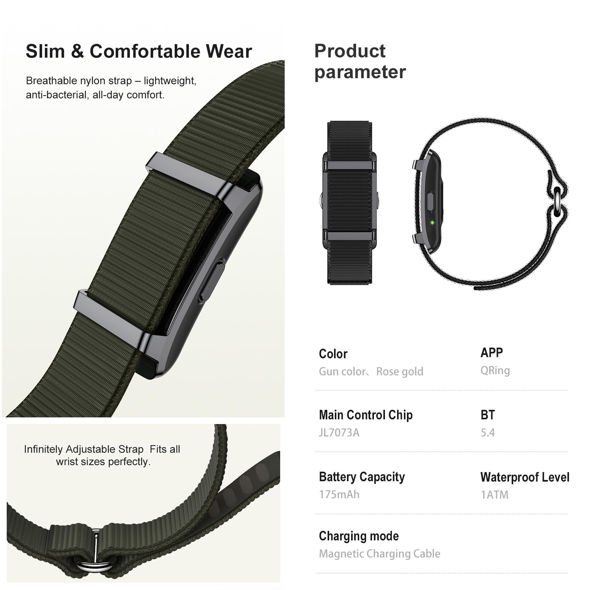 findtime Bluetooth Sport Fitness Tracker Bracelet d'Activité Suivi Sommeil Cardio Étanche 10+Modes de Sport 20 Jours de Batterie