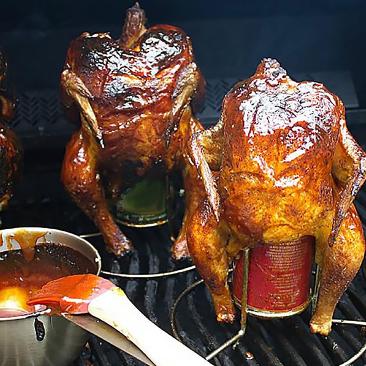 Wsparcie do pieczenia kurczaka ze stali nierdzewnej, 2 sztuki, składana puszka piwa, akcesoria do grilla, łatwe do czyszczenia, narzędzie do grillowania na świeżym powietrzu