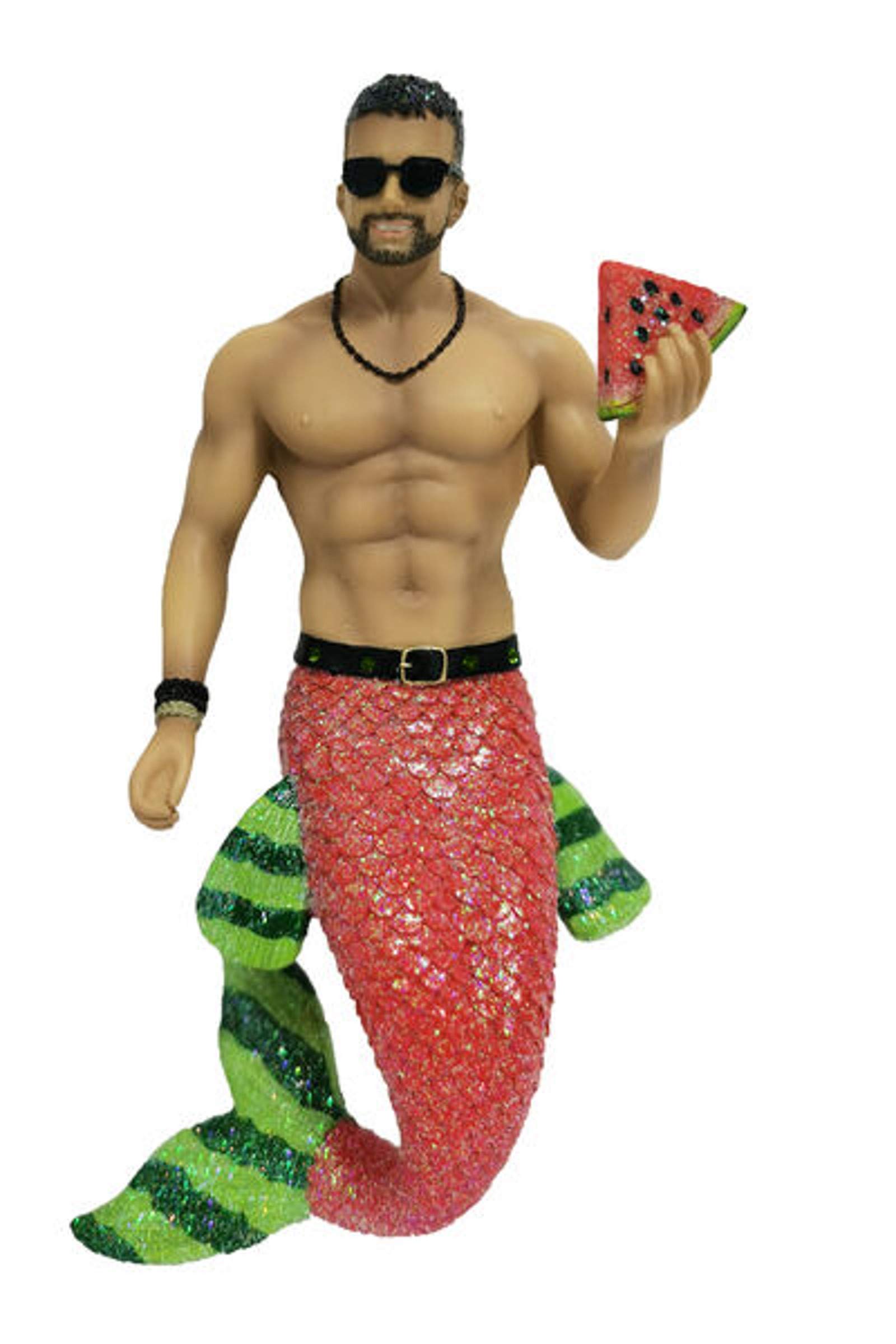 December Diamonds Multi Color Big Melon Merman Christmas Tree Ornament 5555156