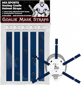 MX2 Goalie mask Helmet Outside Backplate Replacement Straps Heavy Duty Adjustable Nylon Straps, and Strong Sectional Connectors Designed for Secure, Comfortable Fit
