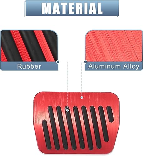 Miniatura 2 de Unifizz Coche 2 unids no perforaciones aleación de aluminio pedal cubiertas pie almohadillas rojo para Mazda 2 3 6 CX-3 CX-5 CX-9