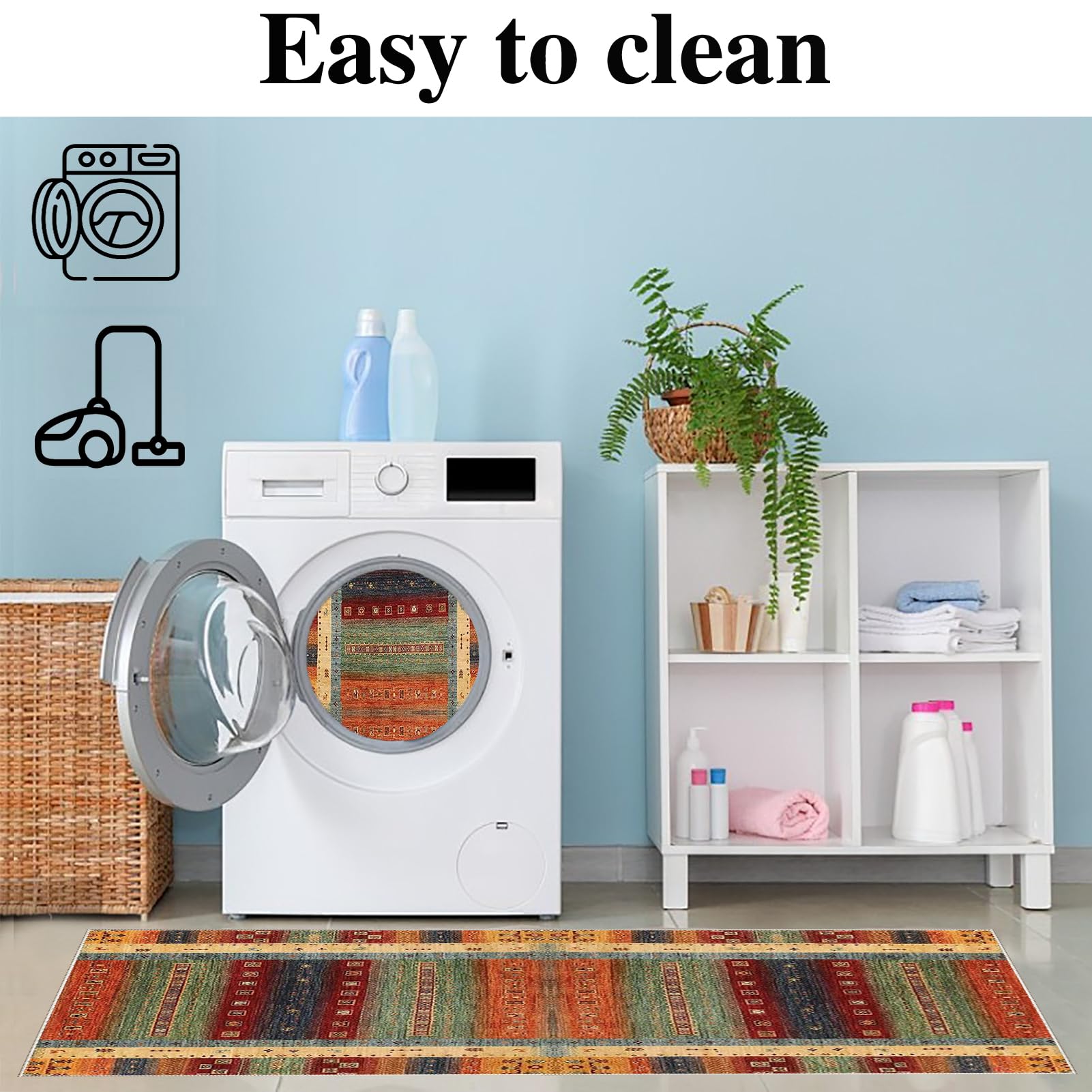 90 x 280 cm Tappeto Corridoio Lungo Passatoie per Cucina Passatoia Ingresso Tappeto Cucina Antiscivolo Lavabile Tappeto Passatoia Corridoio Moderno per Cucina Lavanderia Runner Corridoio