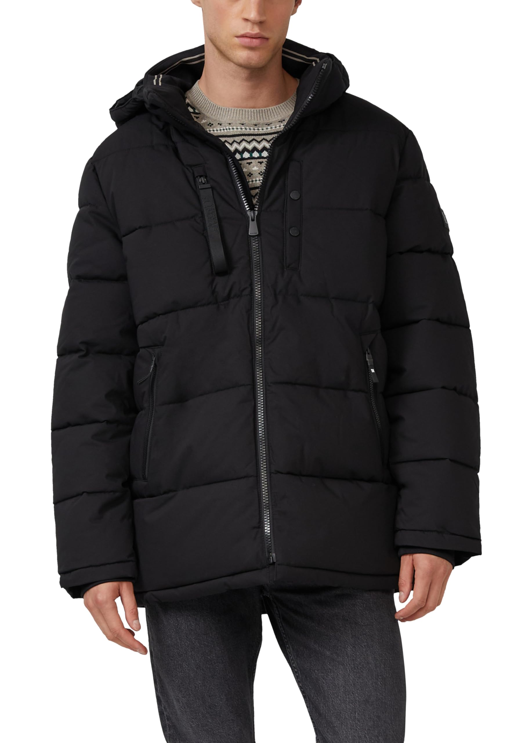 s.Oliver Wasserabweisende Pufferjacke mit abnehmbarer Kapuze und sportiven Details