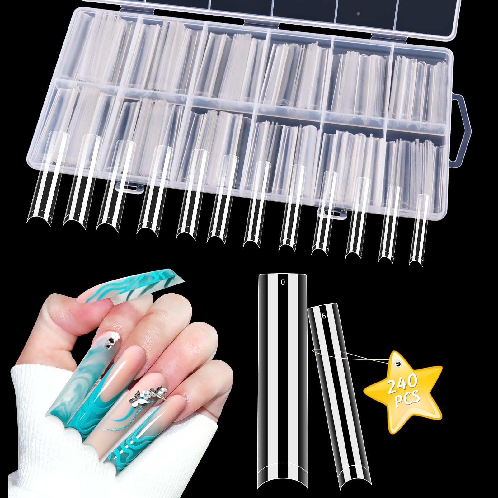 LIONVISON 3XL Nail Tips - 504 PCS No C Curve -10 LIONVISON 3XL Nail Tips - 504 PCS No C Curve -10