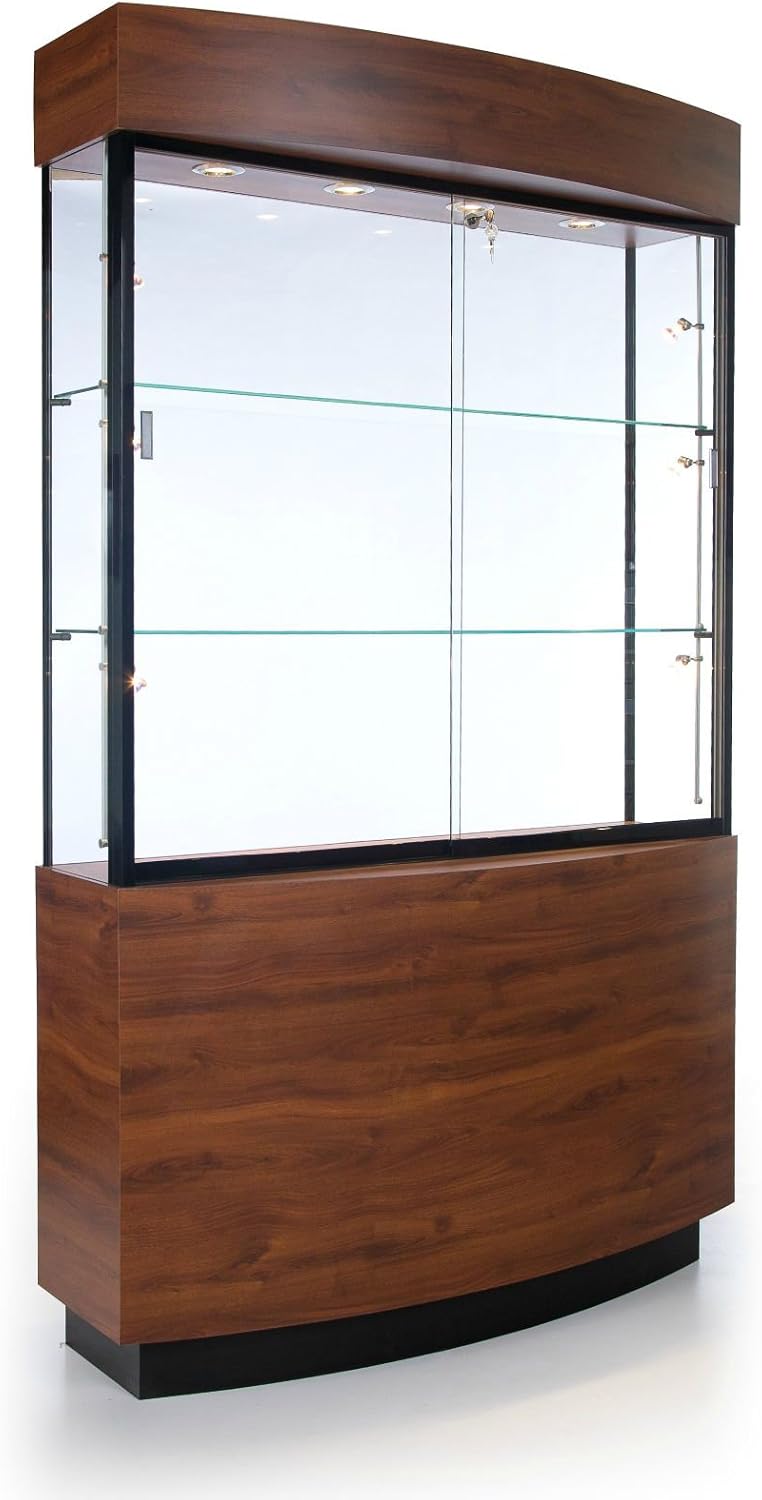 Tecno Display Curved Rectangular Wall Case (Oak)