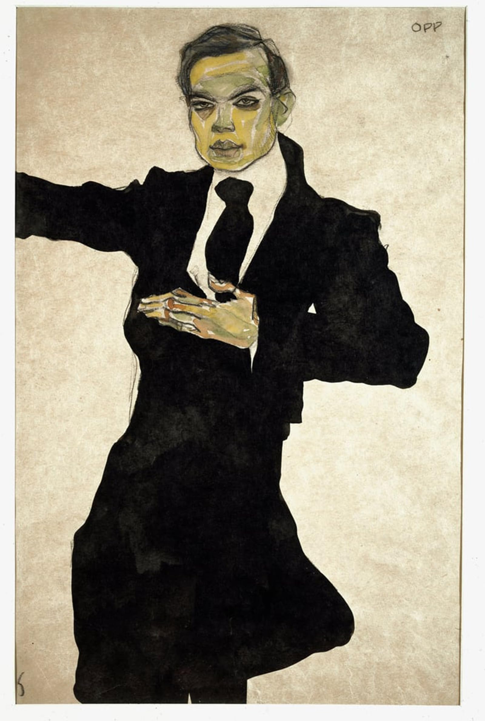 POSTERIIk Famous Print Pop Art Wall Art Graffiti Portrait of Max Oppenheimer German painter Drawing by Egon Schiele Art Prints for Home Decor 60x90cm