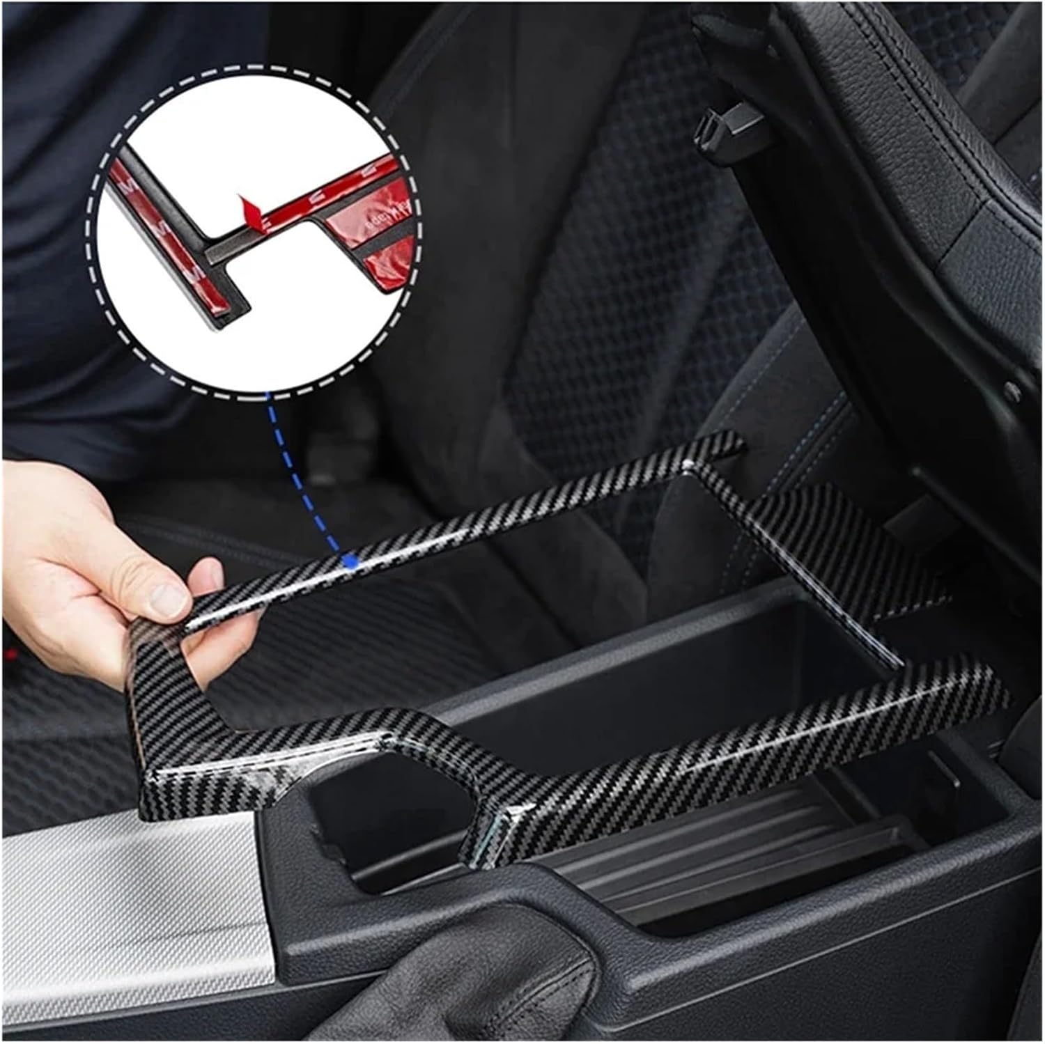 ABS Carbon Fiber Compatible F30 F31 F32 F33 F36 3 4 Series 3GT 2013-2019 Central Armrest Storage Box Frame Decoration Cover Trim