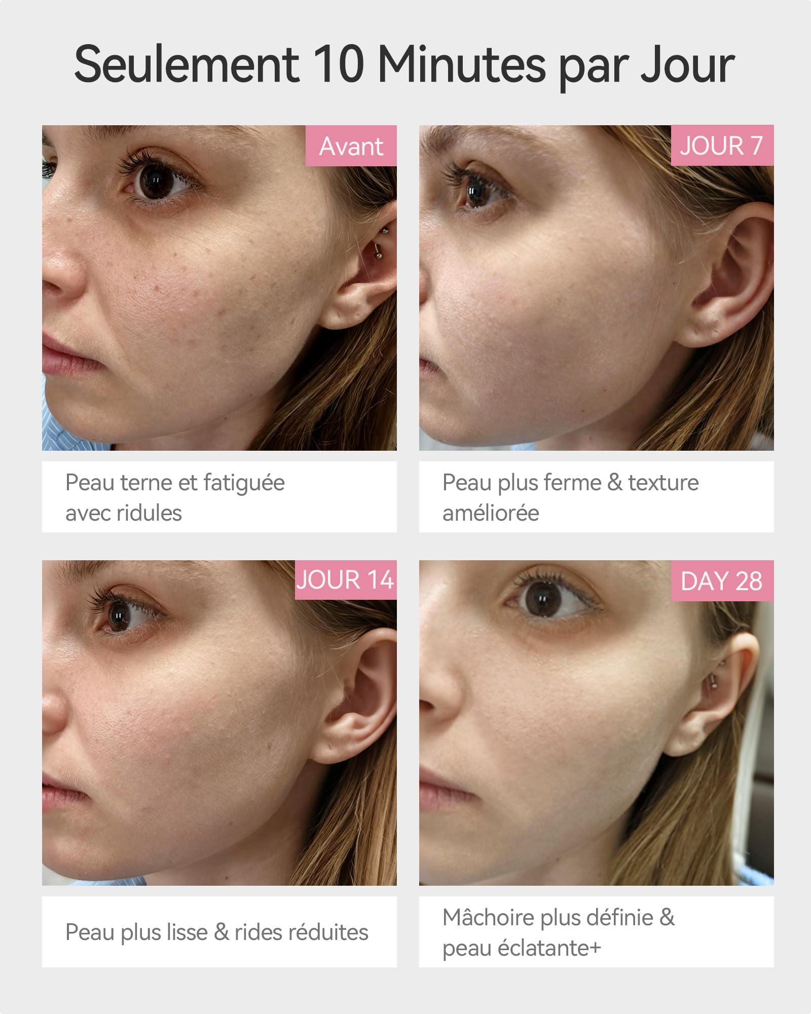 FliKEZE Masseur Visage avec Lumière Rouge et Vide pour Visage et Cou | Appareil beauté 3 en 1 avec 3 modes LED, 3 niveaux d’intensité et soin quotidien du visage et du cou