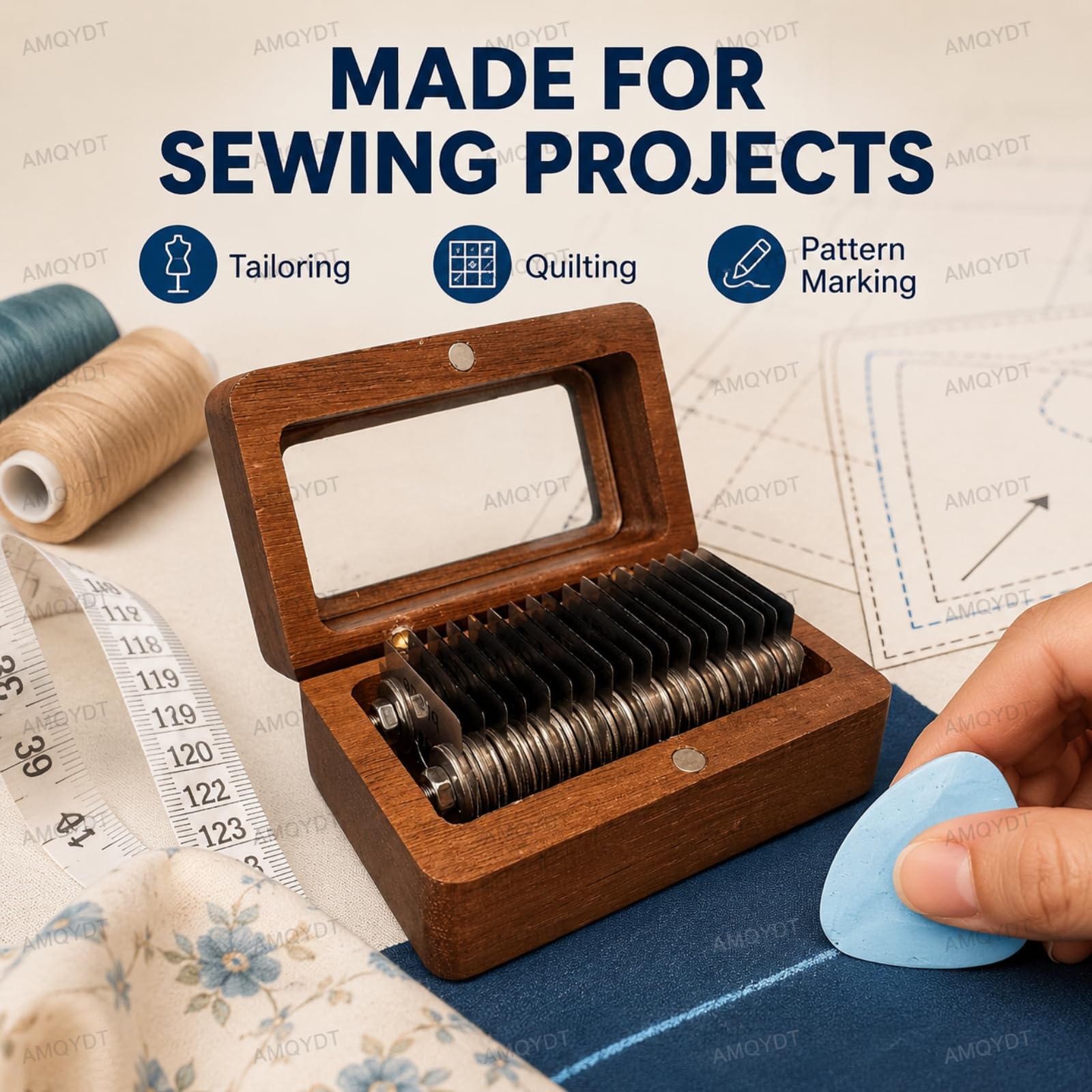 Mini Sacapuntas Para Tiza De Sastre, Herramienta Para Adelgazar La Tiza, Sacapuntas De Madera Para Tiza De Sastre, Marcado De Líneas Finas Y Nítidas Con Marco De Madera De Nogal Para Confección
