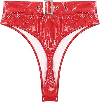 dPois Women's Shiny Latex Liquid Wet Look Zipper Crotch Hot Pants
