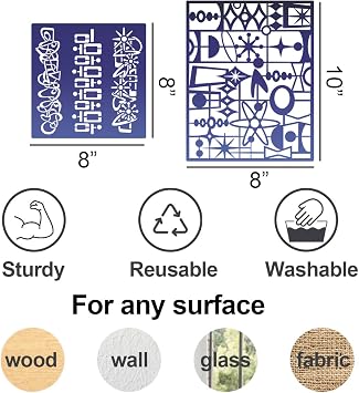 Stencils for Crafts Reusable Texture Stencils for Painting 10x8