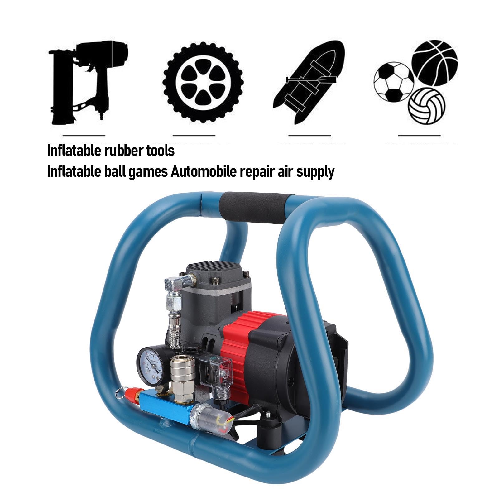 Jeffergarden Compressore d'aria Senza Fili Gonfiatore per Pneumatici Portatile Serbatoio in Acciaio da 3 Litri Motore in Rame Senza Spazzole da 8 Bar Design Olio per Cantieri Officine Garage e