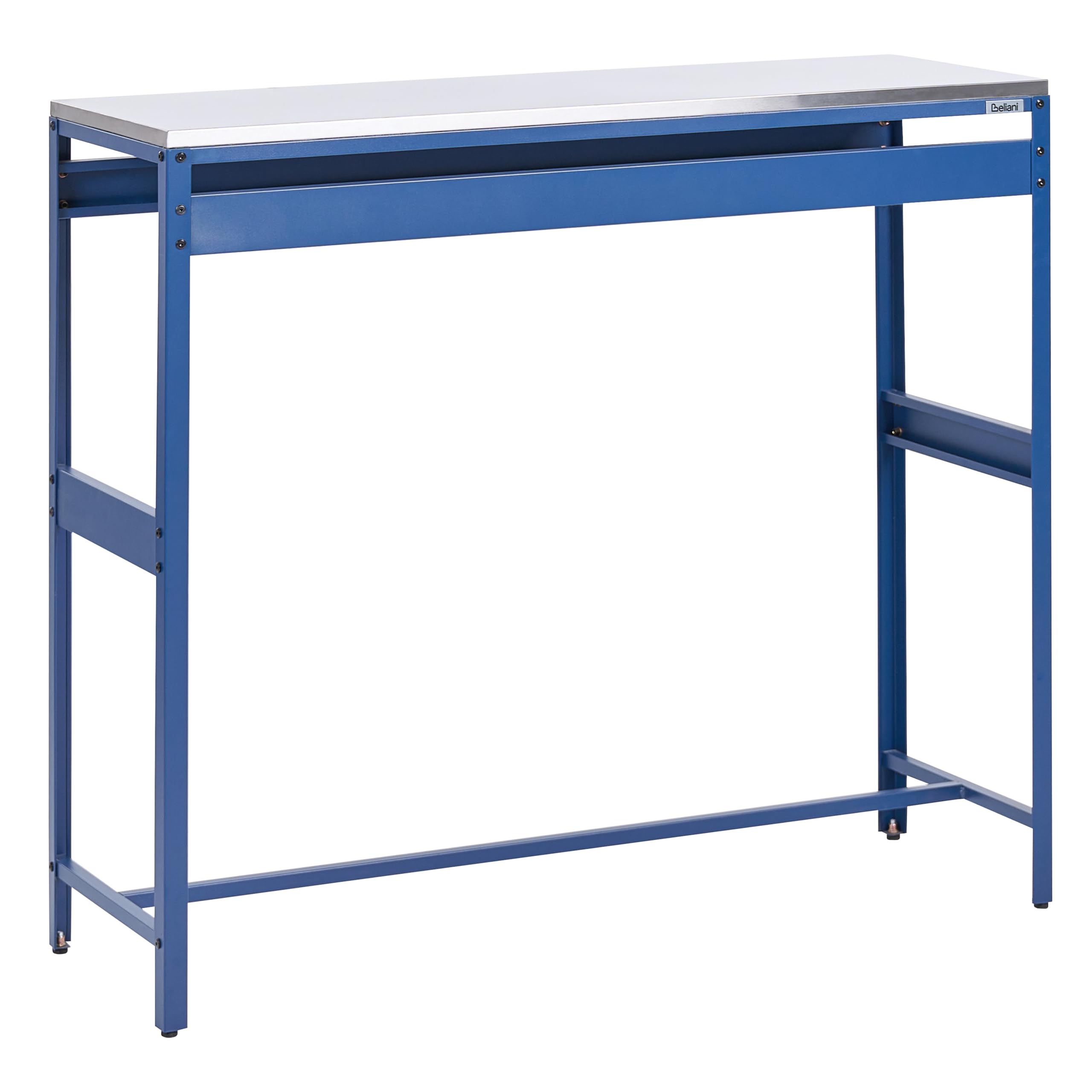 Beliani Conjunto de Armario de Cocina y Mesa de Bar para Exterior de Acero 3 Puertas encimera de Acero Inoxidable jardín Azul Maenza
