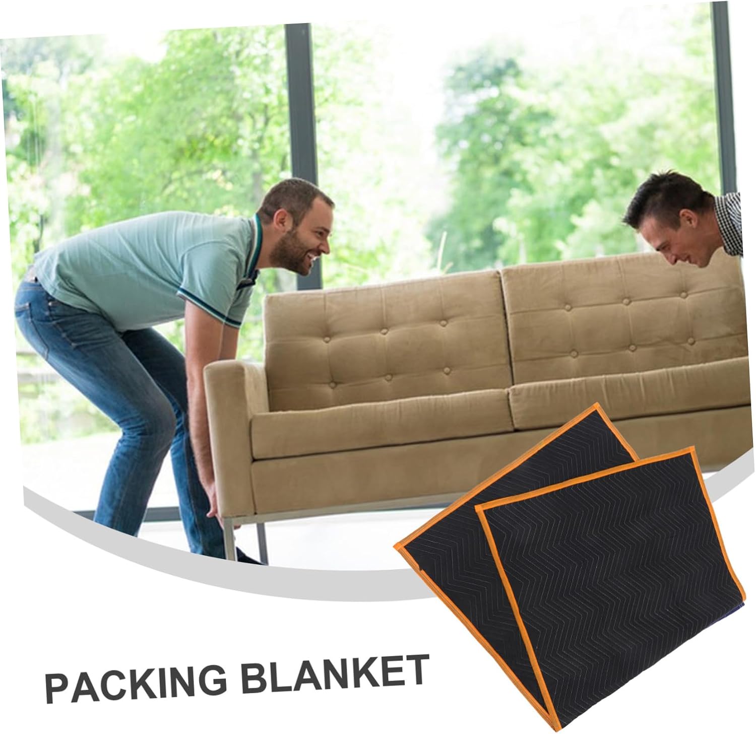 Heavy Duty Moving Blankets 2 Pack Furniture Pads for Moving Shipping Blankets Wrapping Pads Protection for Sofas Floors