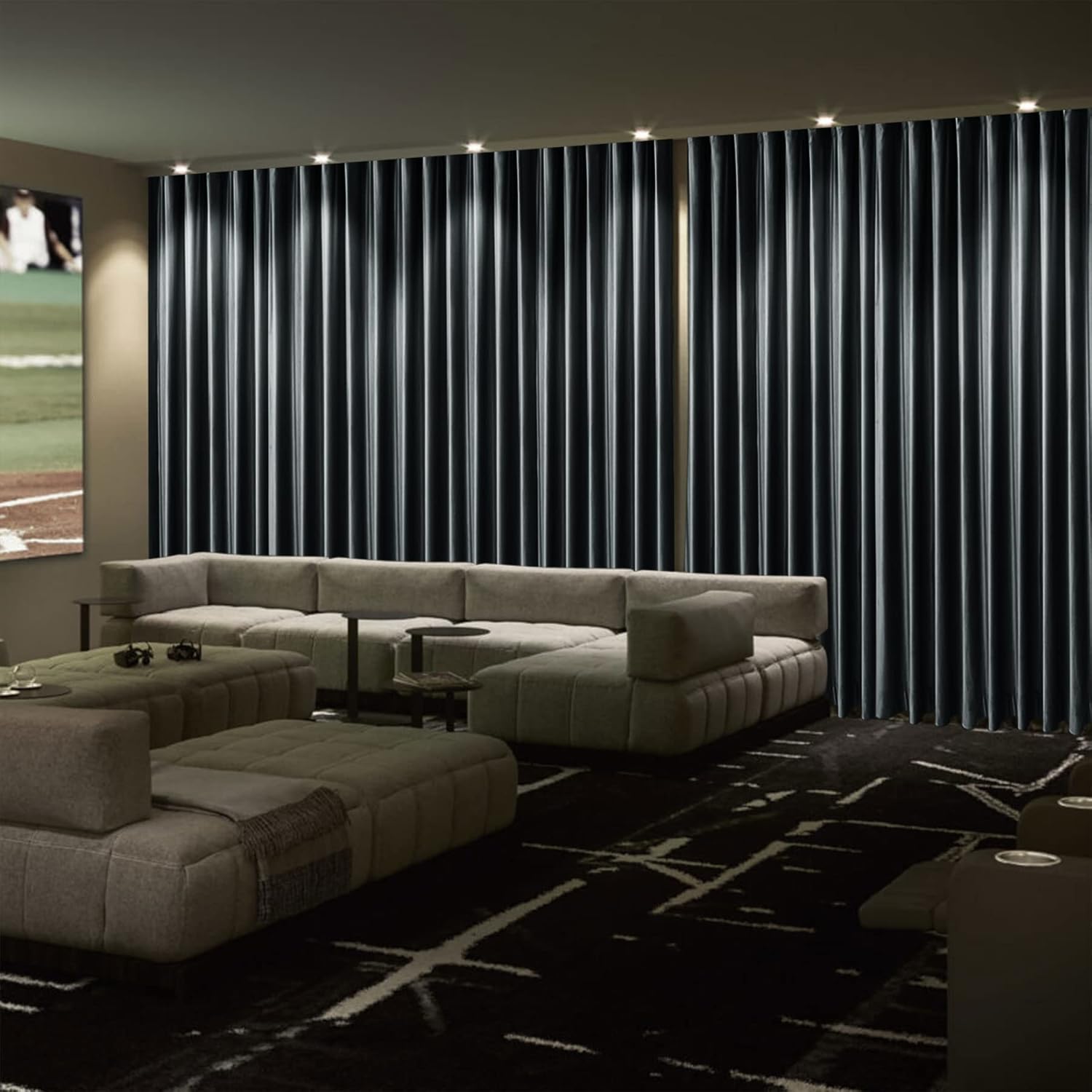 Frelement Room Darkening Velvet Drapes Insulated Window Treatments Extra Wide Curtains for Sliding Door Home Theater Villa Flat Hooks Window Drapes, 180" W x 96" L, 1 Panel, Dark Grey