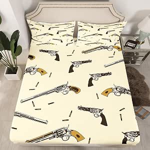 Feelyou Kids Cat Print Fitted Sheet Set - Queen Size With 2 Pillowcases, Cute Kitten Bedding, Microfiber