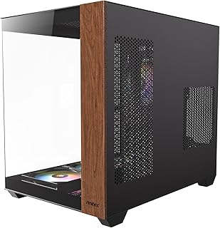 Antec Cx800 Midi Tower Nero, Legno (antec Cx800 Wood Mid Tower Gaming Case, 1 X Usb TypE-C / 1 X Usb 3.0, Tempered Glass Front And Side Window Panel,