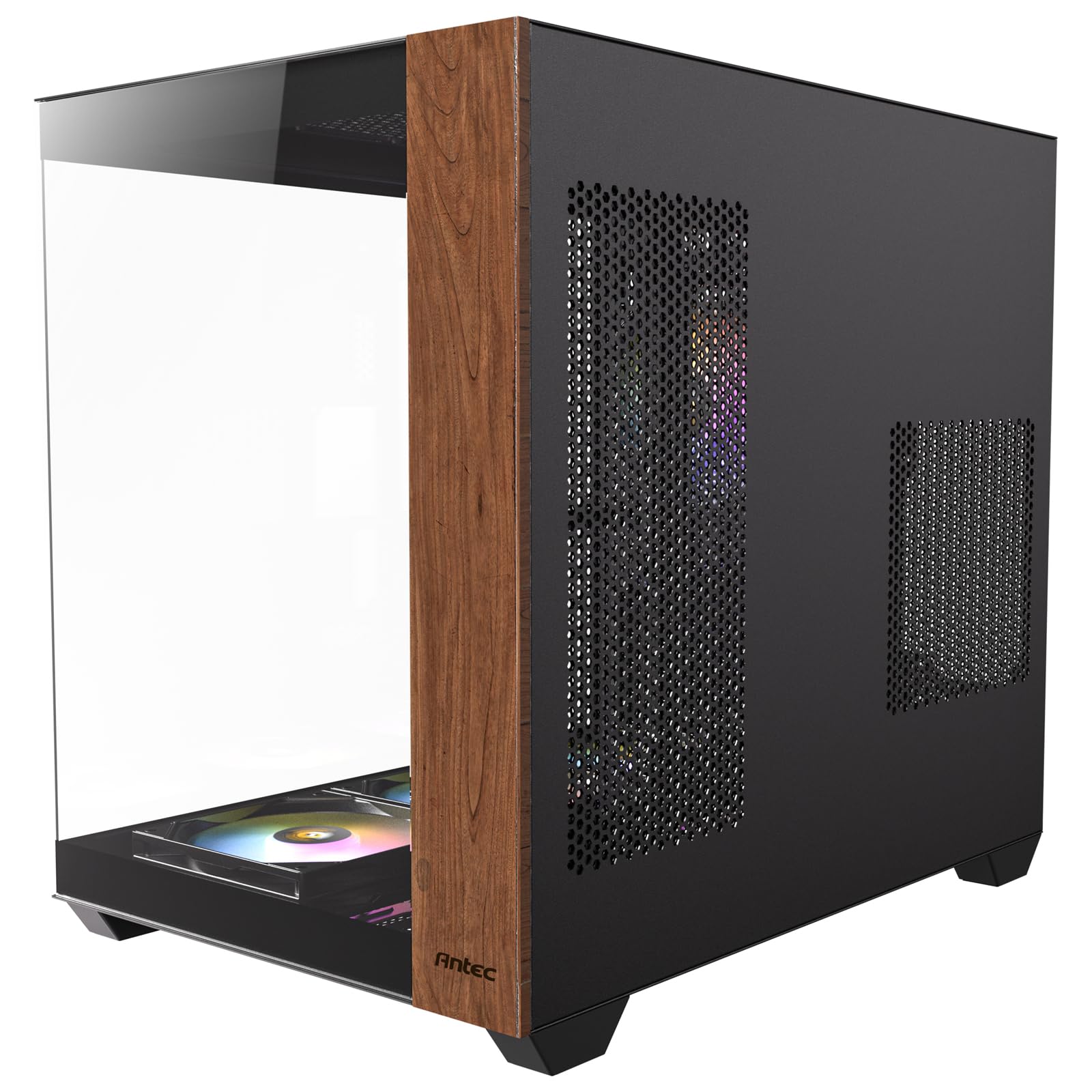 Antec Cx800 Midi Tower Nero, Legno (antec Cx800 Wood Mid Tower Gaming Case, 1 X Usb TypE-C / 1 X Usb 3.0, Tempered Glass Front And Side Window Panel,