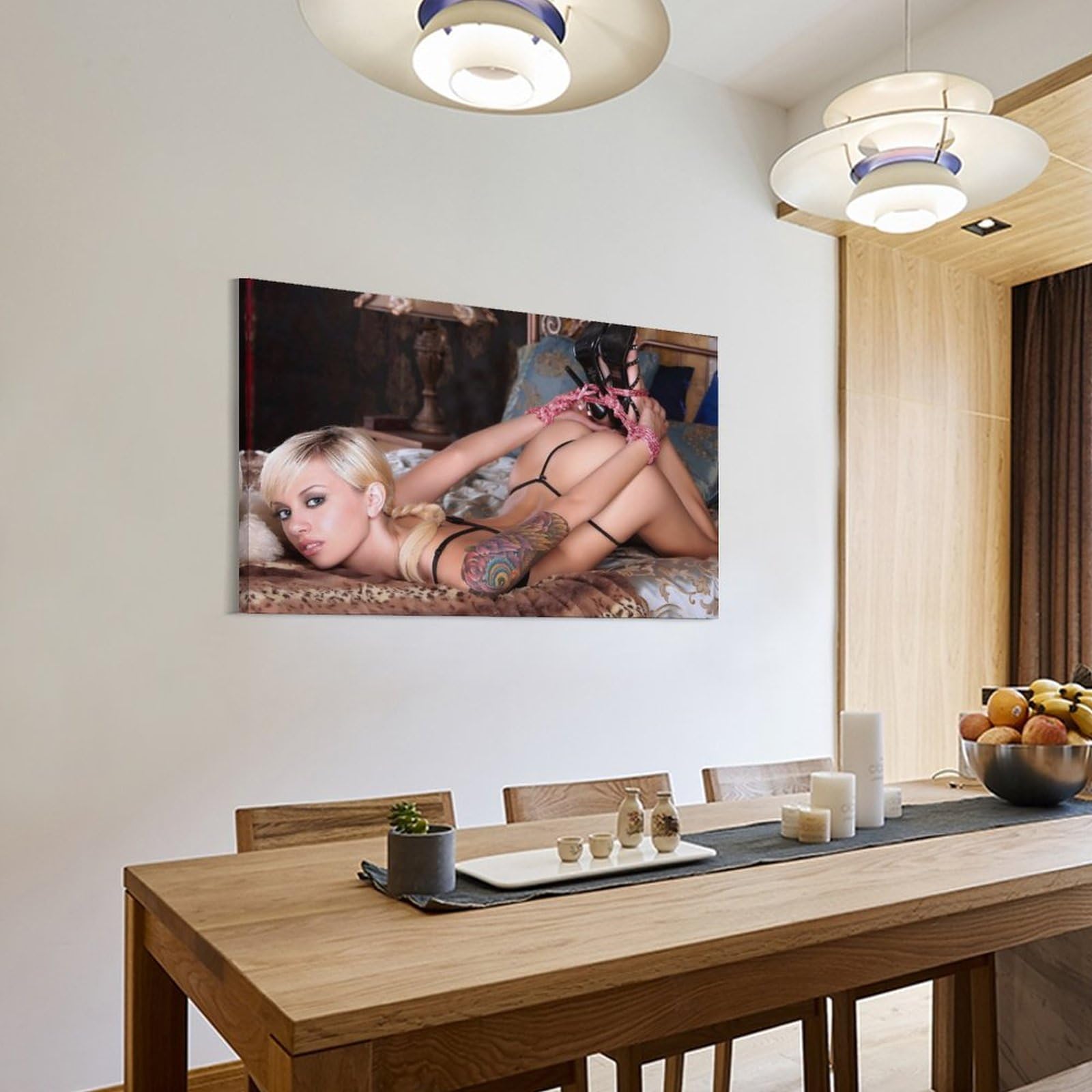 Peinture Sur Toile Pour Amoureux - Affiche Corps Attrayant Bondage - Tableau Art Mural Chambre 30x40cm Sans Cadre