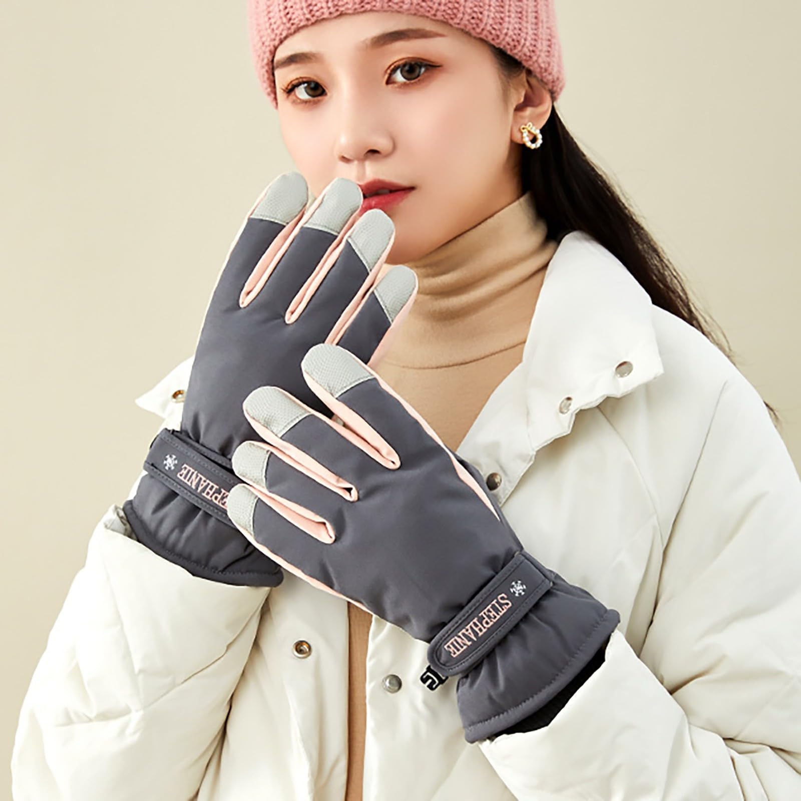FuninCrea Winterhandschoenen Voor Heren En Vrouwen, Warme En Winddichte Handschoenen Touchscreen Handschoenen