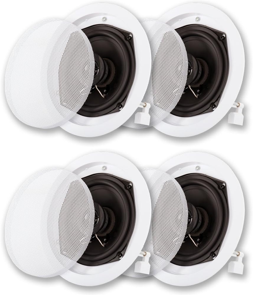 Acoustic Audio R191 in Ceiling/in Wall Speaker 2 Pair Pack 2 Way Home Theater 800 Watt R191-2PR