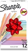 Sharpie Pocket Highlighters, Mild Pastel Colors, Assorted, Chisel Tip, 12 Count - School, Home, and Office Use, Teacher Supplies