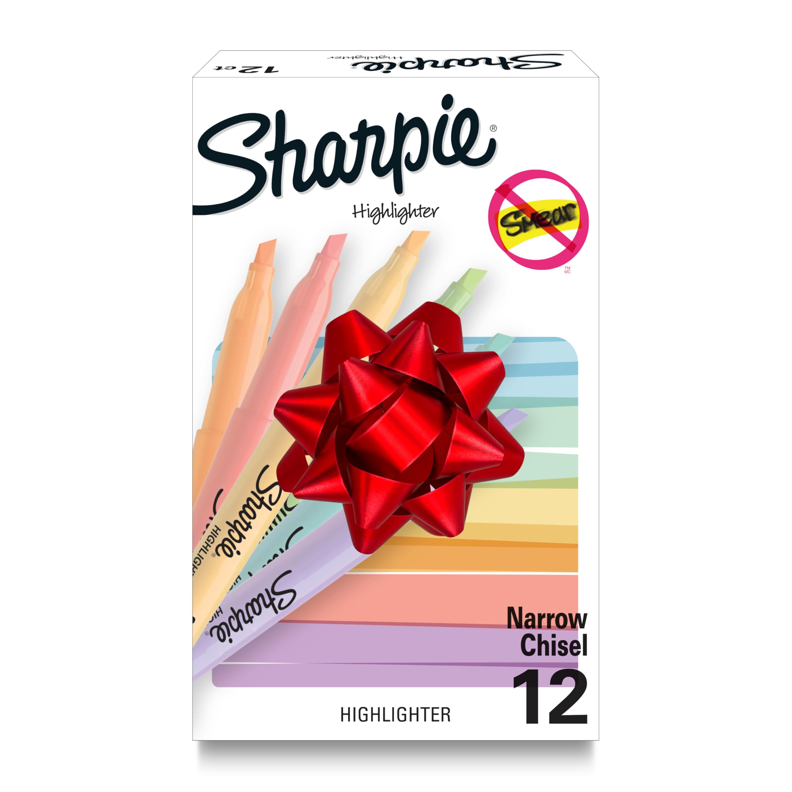 Sharpie Pocket Highlighters, Mild Pastel Colors, Assorted, Chisel Tip, 12 Count - School, Home, and Office Use, Teacher Supplies
