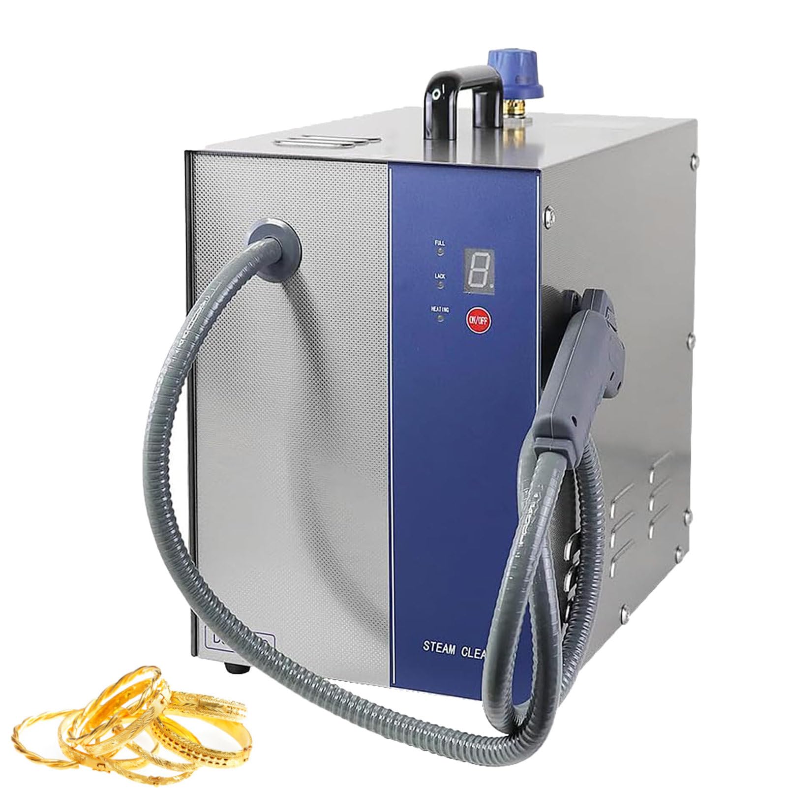 MáQuina Profesional De Limpieza A Vapor para Joyas, Oro Y Plata; MáQuina De Limpieza A Vapor para JoyeríA; 4 Kg De Alta PresióN; Pedal Manos Libres; para La Limpieza De Joyas Handheld