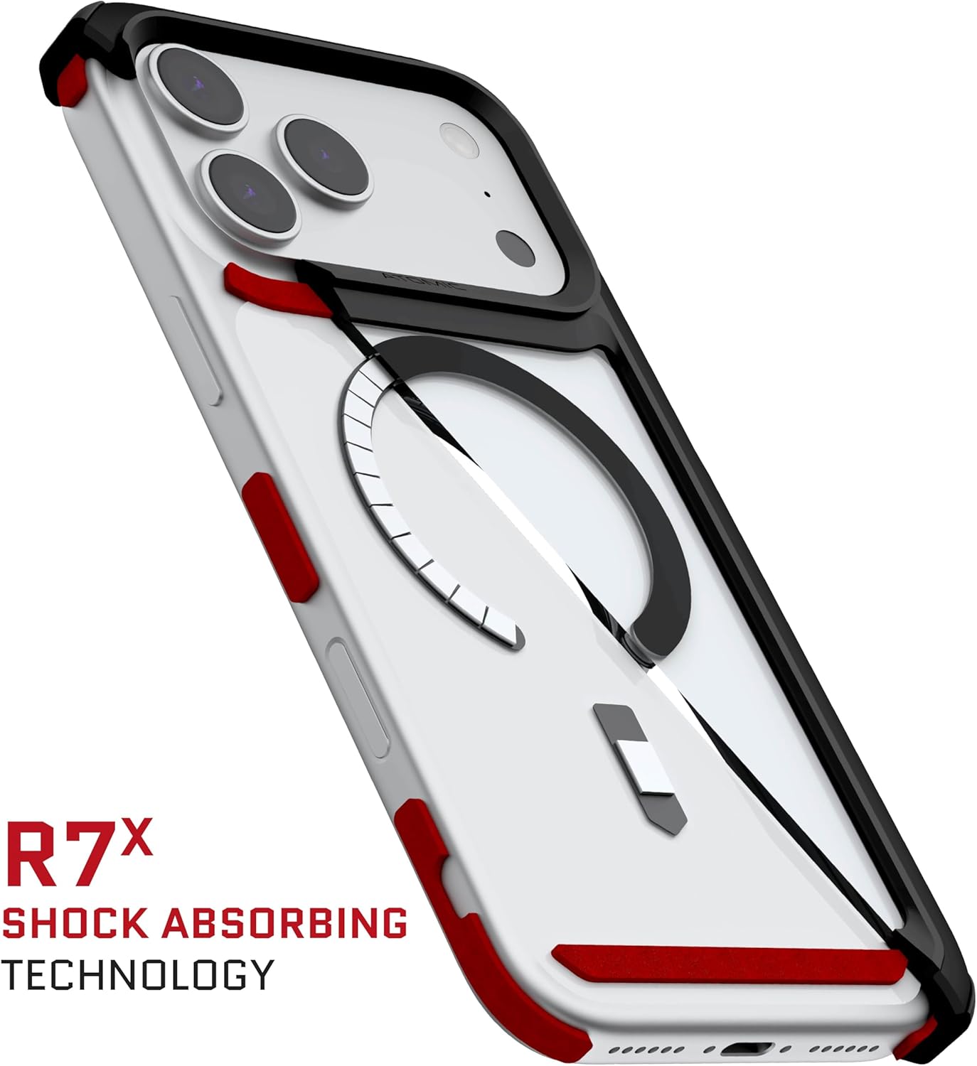 Ghostek Atomic Slim iPhone 17 Pro Max Case, Compatible with Apple MagSafe Accessories, Aluminum Metal Bumper, Shockproof Drop Protection (6.9 Inch, Black)