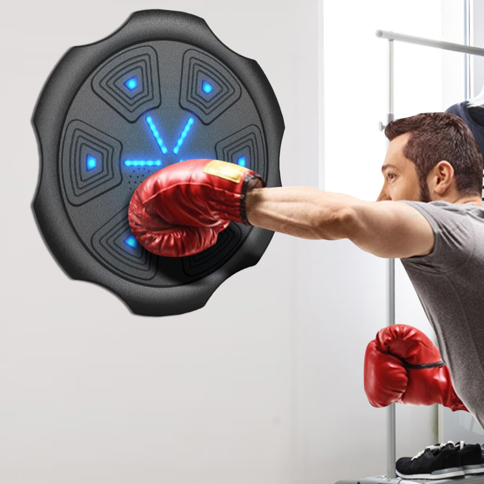 Máquina De Boxeo Musical De Pared Entrenamiento de y Pared | Boxeo Musical Electrónico Adecuado para Desarrollo de Coordinación y Ejercicio en Casa para Toda la Familia